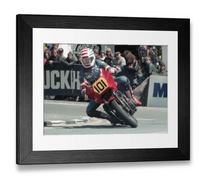 Framed Print : Ralf Jochum (Kawasaki) 1985 Senior TT