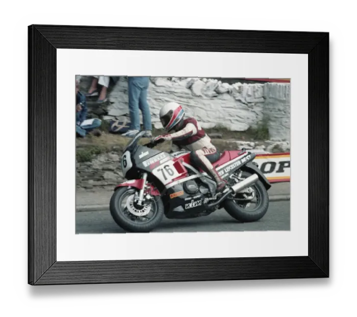 Framed Print : Rob Sewell (Kawasaki) 1985 Production TT Framed Print : Rob Sewell (Kawasaki) 1985 Production TT