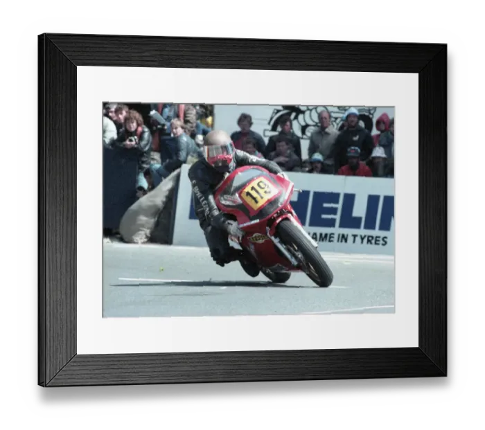 Framed Print : Frank Willems (Ducati) 1985 Senior TT