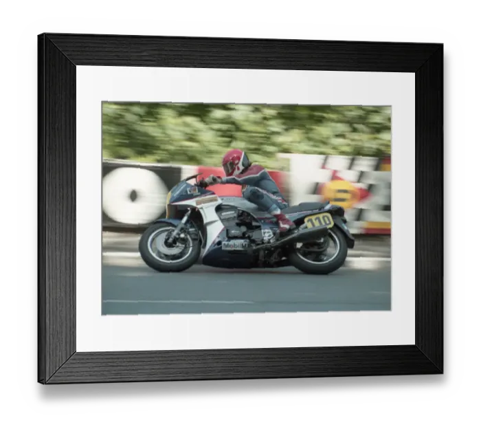 Framed Print : Toni Rechberger (Kawasaki) 1985 Senior TT