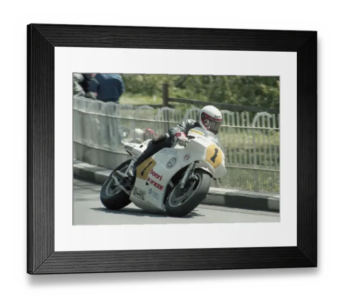 Framed Print : Klaus Klein (Suzuki) 1985 Senior TT