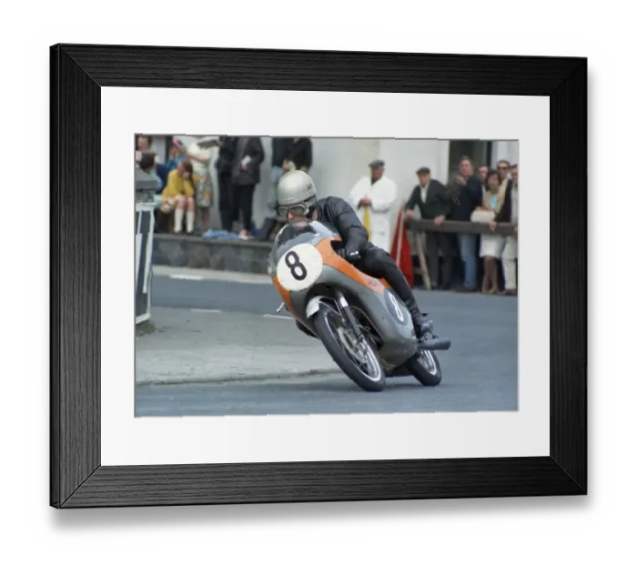 Framed Print : George Plenderleith (Honda) 1969 Ultra Lightweight TT