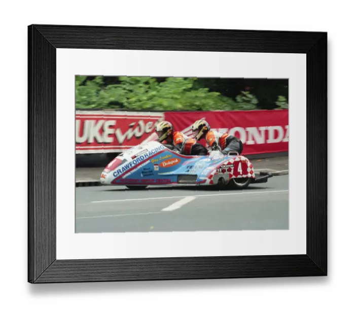 Framed Print : Greg Lambert & Dickie Gale (Windle) 1998 Sidecar TT