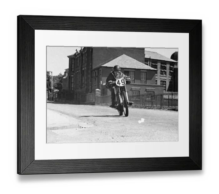 Framed Print : Jack Slater (AJS) 1950 Junior TT Framed Print : Jack Slater (AJS) 1950 Junior TT