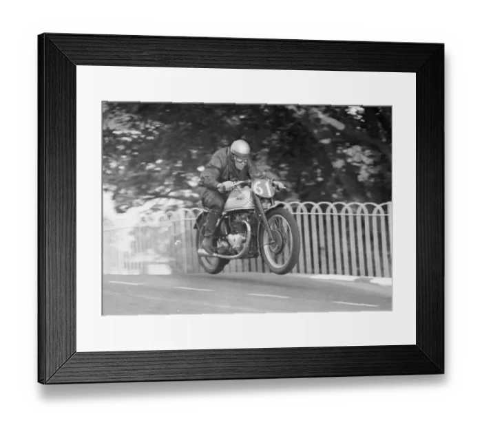 Framed Print : Syl Anderton (Triumph) 1950 Senior TT