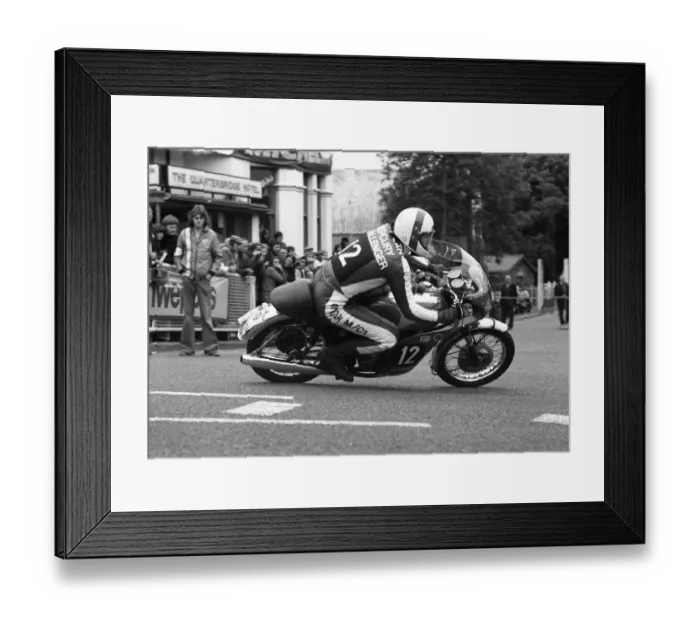 Framed Print : Dennis McMillan (Triumph) 1977 Formula Two TT Framed Print : Dennis McMillan (Triumph) 1977 Formula Two TT