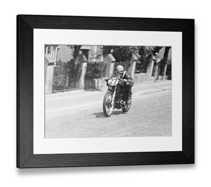 Framed Print : Syd Lawton (AJS) 1950 Junior TT Framed Print : Syd Lawton (AJS) 1950 Junior TT