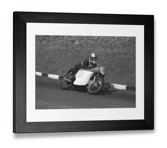 Framed Print : Geoff Morgan (AJS) 1965 Junior Manx Grand Prix