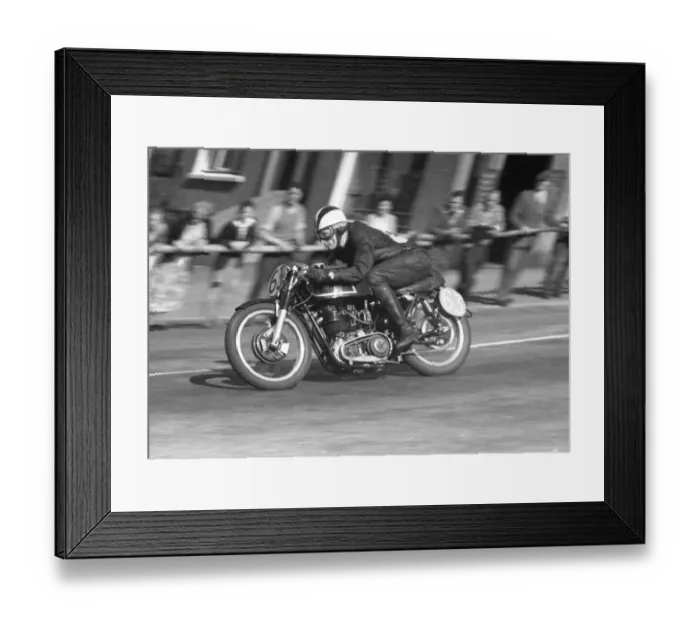 Framed Print : Graham Downes (AJS) 1957 Junior Manx Grand Prix Framed Print : Graham Downes (AJS) 1957 Junior Manx Grand Prix