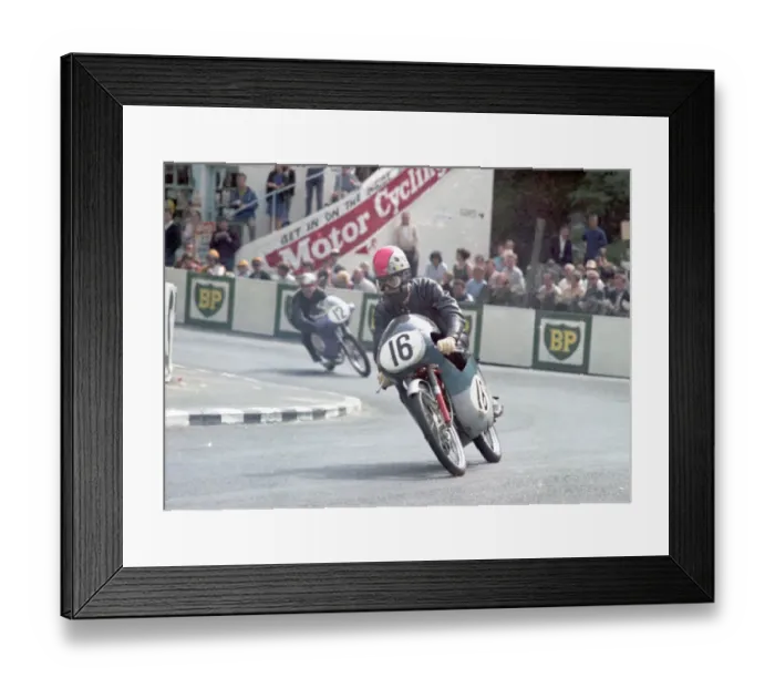Framed Print : Jim Pink (Honda) 1967 50cc TT