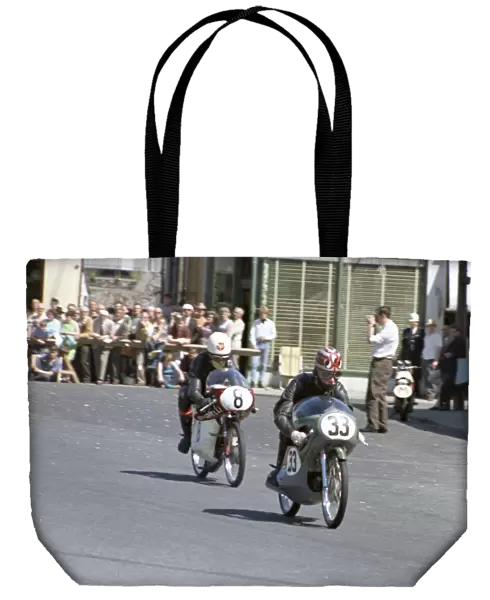 A J Liptrott (Honda) & Baz Dickinson (Garelli) 1968 50cc TT