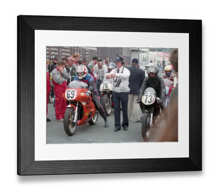 Framed Print : Malcolm Wheeler (Honda) & Neil Fairless (AJS) 1995 Classic Parade Framed Print : Malcolm Wheeler (Honda) & Neil Fairless (AJS) 1995 Classic Parade