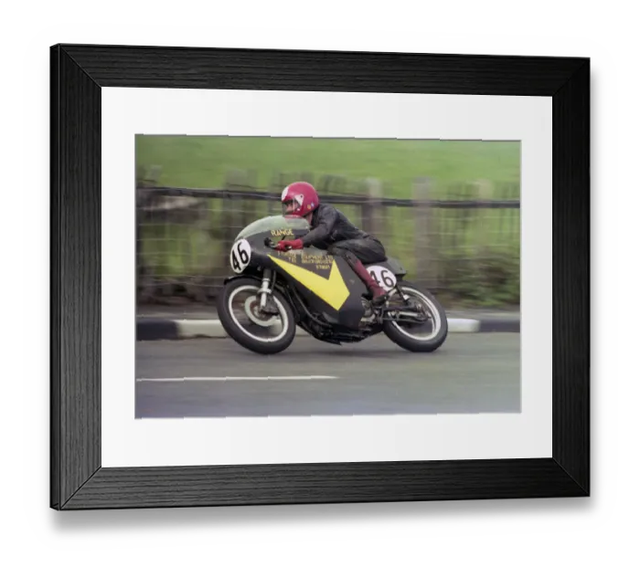 Framed Print : Bill Swallow (Velocette) 1984 Senior Classic Manx Grand Prix