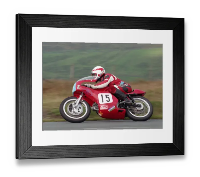 Framed Print : Dave Montgomery (Meadows Aermacchi) 1996 Junior Classic Manx Grand Prix