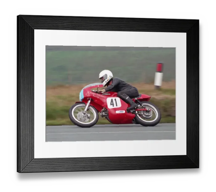 Framed Print : Dave Kirwan (Aermacchi) 1996 Junior Classic Manx Grand Prix