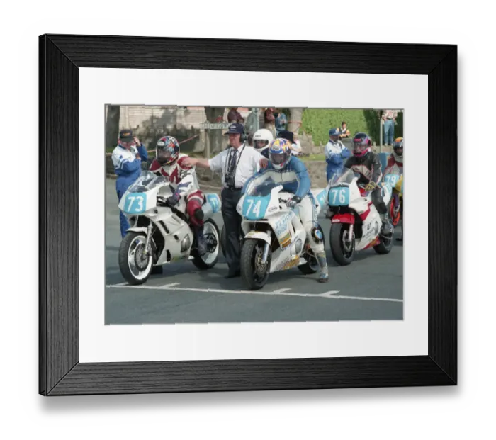 Framed Print : Chris Kneen (Yamaha) & Wayne Taylor (Honda) 1996 Junior Manx Grand Prix Framed Print : Chris Kneen (Yamaha) & Wayne Taylor (Honda) 1996 Junior Manx Grand Prix