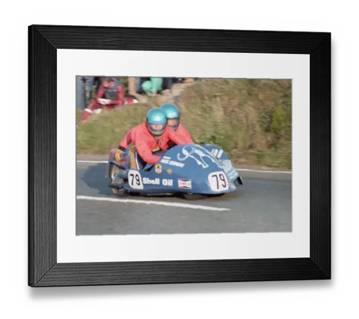Framed Print : Nick Edwards & Brian Marris (Yamaha) 1982 Sidecar TT