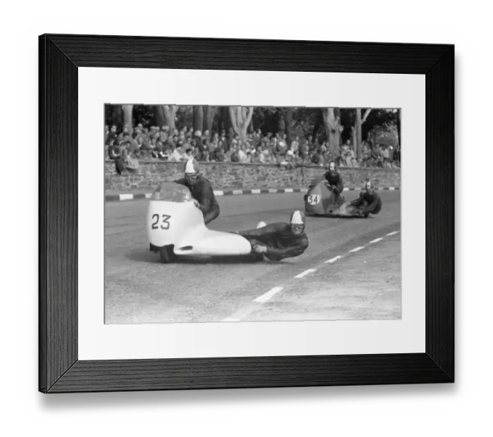 Framed Print : Pat Millard & A Tressland (Norton) and Fred Brindley &amp