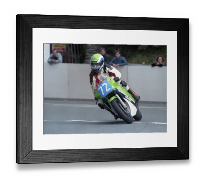 Framed Print : Robert J Price (Kawasaki) 1990 Junior Manx Grand Prix Framed Print : Robert J Price (Kawasaki) 1990 Junior Manx Grand Prix