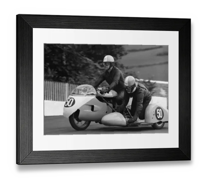 Framed Print : Alex Aitken & L Chapman (Norton) 1968 500 Sidecar TT