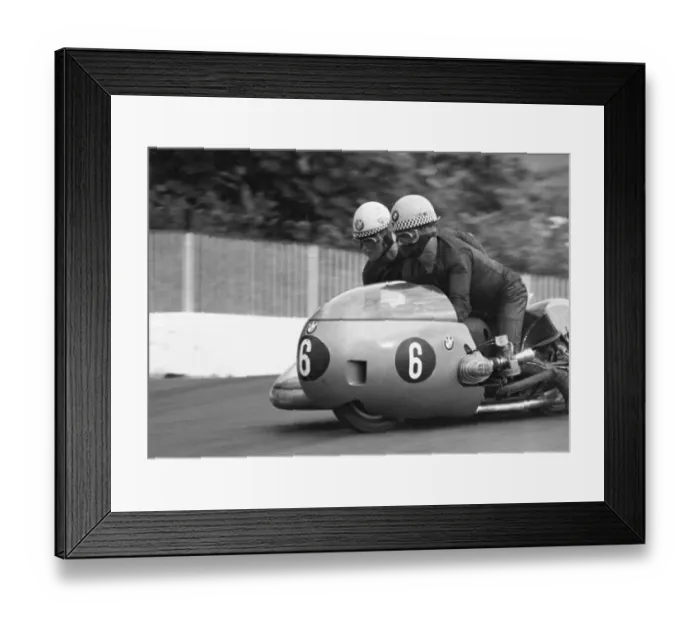 Framed Print : George Auerbacher & Herman Hahn (BMW) 1968 500 Sidecar TT