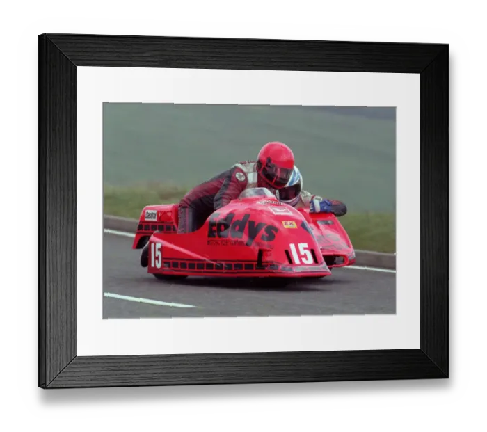 Framed Print : Eddy Wright & Stephen Campbell (Ireson Yamaha) 1990 Sidecar TT