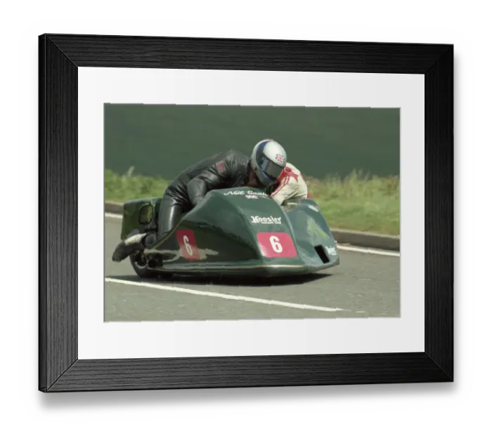 Framed Print : Neil Smith & Steven Mace (Windle Yamaha) 1990 Sidecar TT