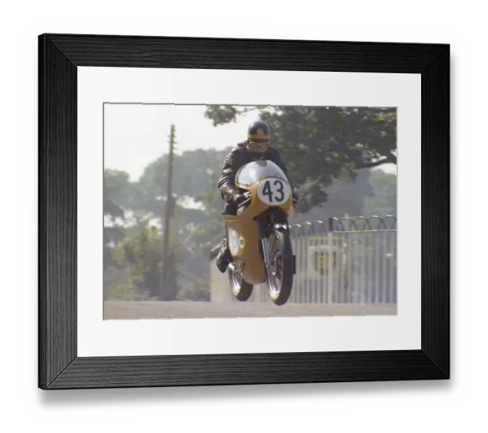 Framed Print : Roger Haddock (AJS) 1971 Junior Manx Grand Prix