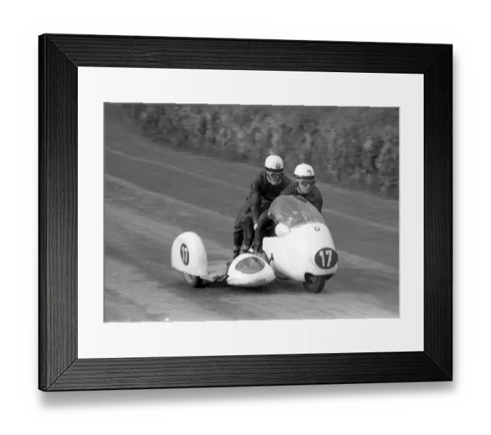 Framed Print : Max Deubel & Horst Hohler (BMW) 1960 Sidecar TT