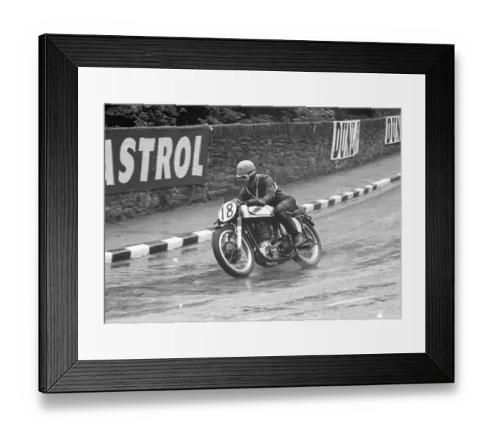 Framed Print : Bill Beevers (Norton) 1956 Junior TT