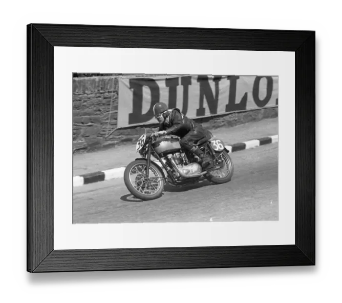 Framed Print : Stanley Avis (Triumph) 1954 Senior Clubman TT Framed Print : Stanley Avis (Triumph) 1954 Senior Clubman TT