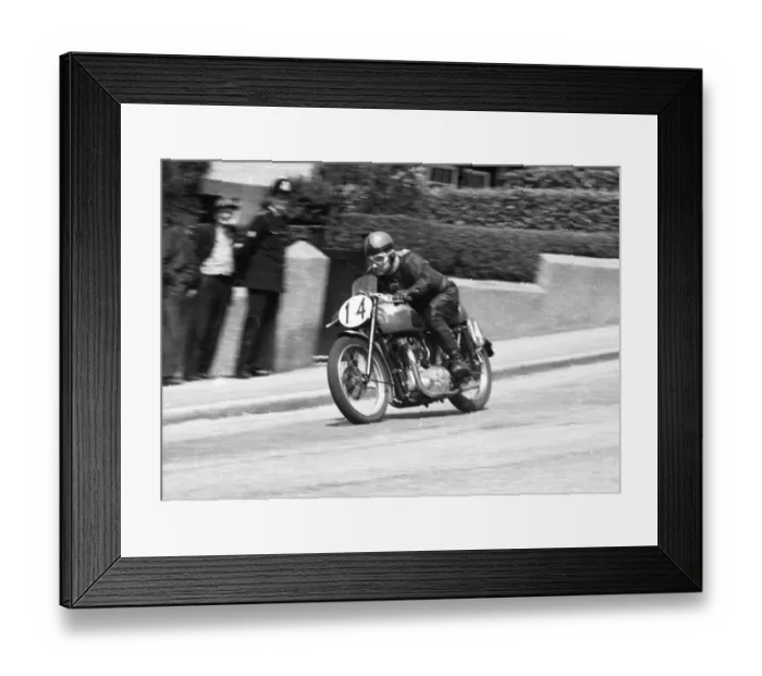 Framed Print : Eric Cheers (Triumph) 1954 Senior Clubman TT Framed Print : Eric Cheers (Triumph) 1954 Senior Clubman TT