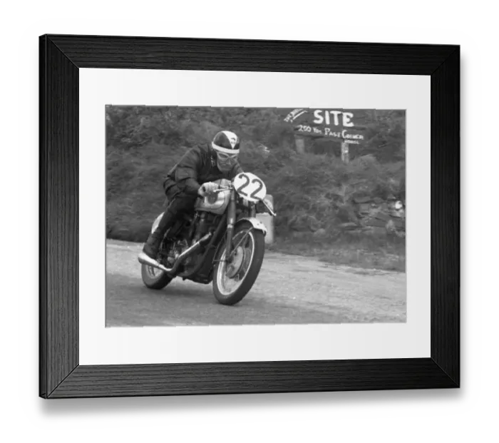 Framed Print : Morrie Lowe (BSA) 1956 Junior TT
