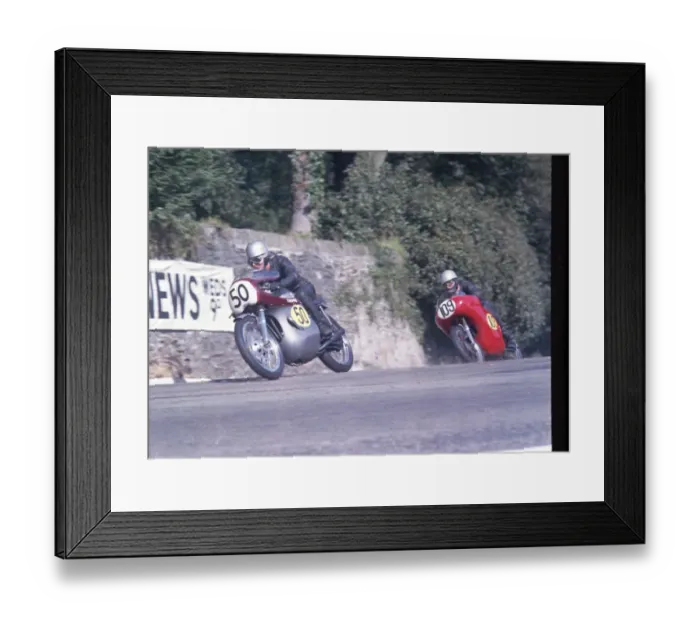 Framed Print : Roger Greenwood (Tri-Manx) and John Findlay (Norton) 1967 Senior Manx Grand Prix Framed Print : Roger Greenwood (Tri-Manx) and John Findlay (Norton) 1967 Senior Manx Grand Prix
