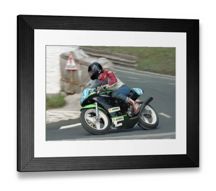 Framed Print : Rich Hawkins (Tigcraft Rotax) 1996 Junior Manx Grand Prix