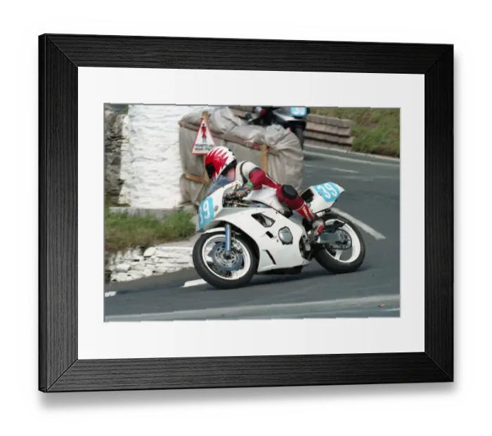Framed Print : Gary Carswell (Yamaha) 1996 Junior Manx Grand Prix