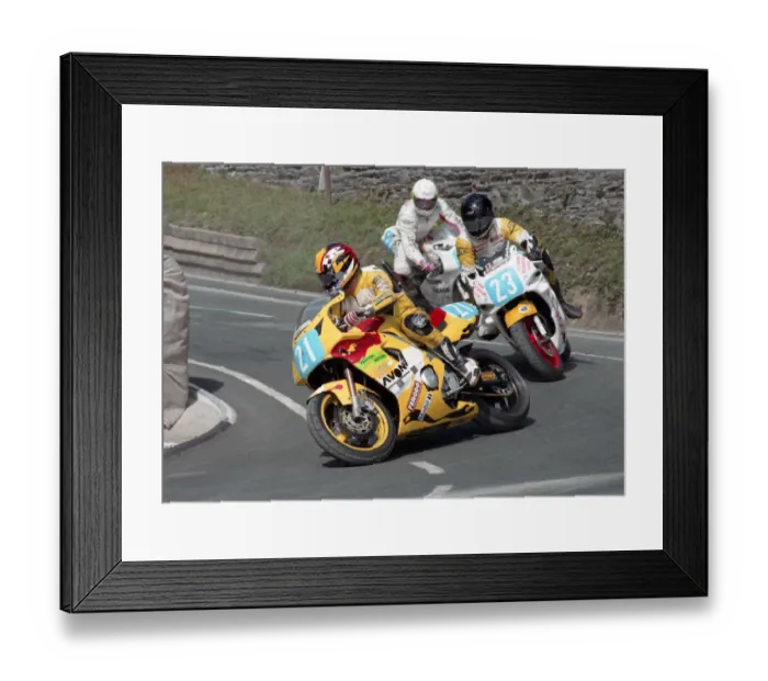 Framed Print : Greg Lewis (Yamaha) and Scott Richardson (FC Moore Honda) 1996 Junior Manx Grand Prix Framed Print : Greg Lewis (Yamaha) and Scott Richardson (FC Moore Honda) 1996 Junior Manx Grand Prix