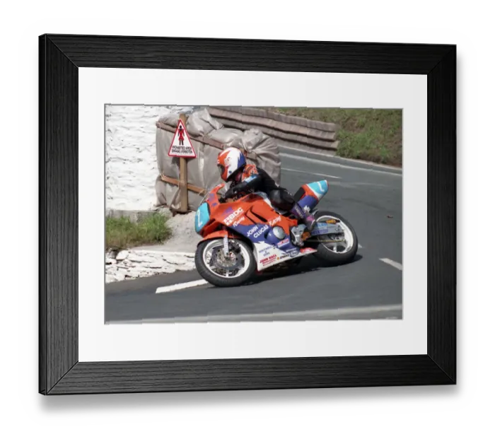Framed Print : Roy Richardson (Honda) 1996 Junior Manx Grand Prix