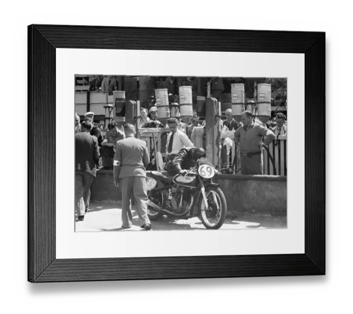 Framed Print : Artie Bell (Norton) 1949 Junior TT Framed Print : Artie Bell (Norton) 1949 Junior TT