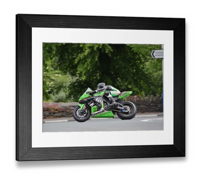 Framed Print : Lukas Maurer (Kawasaki) 2019 Senior TT