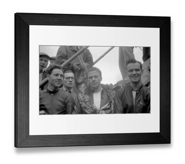 Framed Print : Geoff Duke, Libero Liberati and Bob McIntyre 1957 Senior Ulster Grand Prix Framed Print : Geoff Duke, Libero Liberati and Bob McIntyre 1957 Senior Ulster Grand Prix