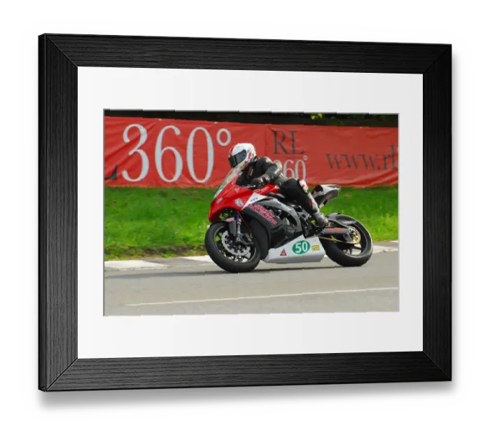 Framed Print : Rikki McGovern (Kawasaki) 2017 Lightweight TT