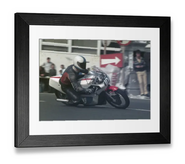 Framed Print : Ernest Law (Yamaha) 1983 Junior Manx Grand Prix