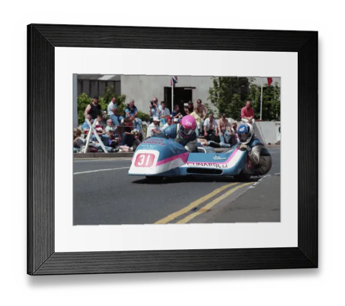 Framed Print : Wally Saunders & Greg Mahon (Ireson Yamaha) 1993 Sidecar TT Framed Print : Wally Saunders & Greg Mahon (Ireson Yamaha) 1993 Sidecar TT