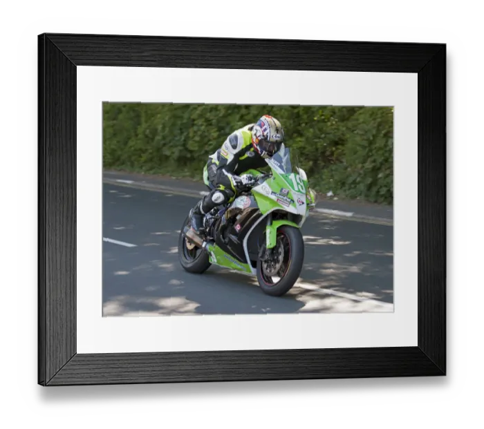 Framed Print : John Barton (Kawasaki) 2015 Lightweight TT Framed Print : John Barton (Kawasaki) 2015 Lightweight TT