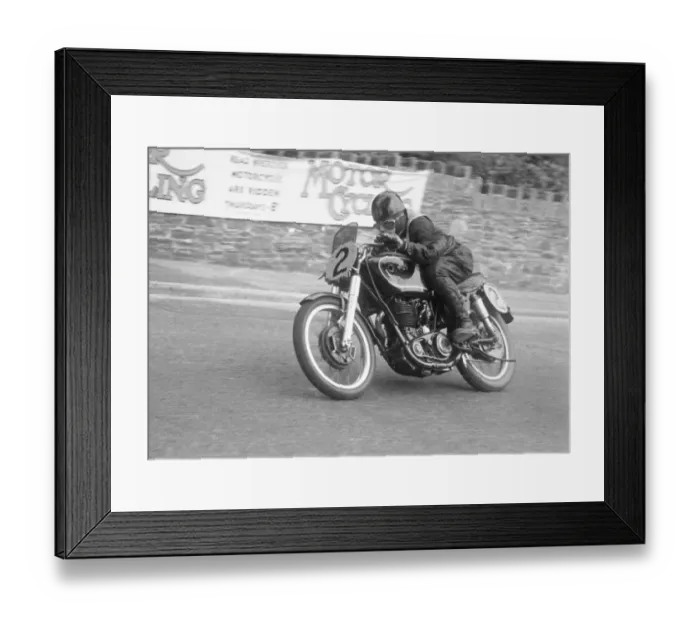 Framed Print : Derek Ennett (AJS) 1952 Senior Manx Grand Prix Framed Print : Derek Ennett (AJS) 1952 Senior Manx Grand Prix