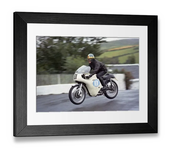 Framed Print : James Munro (AJS) 1967 Junior Manx Grand Prix
