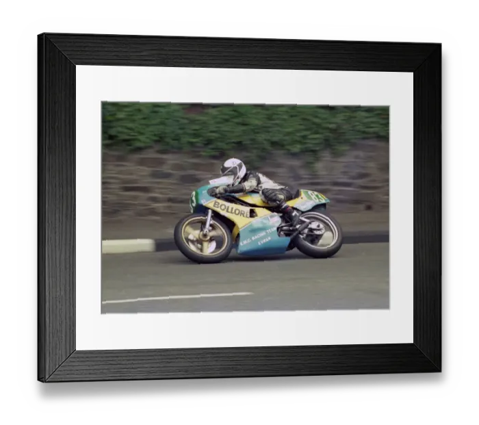 Framed Print : Christian le Badezet (Yamaha) 1986 Junior TT