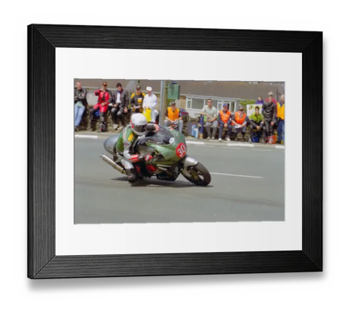 Framed Print : Ashley Law (Guzzi) 2002 Production TT Framed Print : Ashley Law (Guzzi) 2002 Production TT