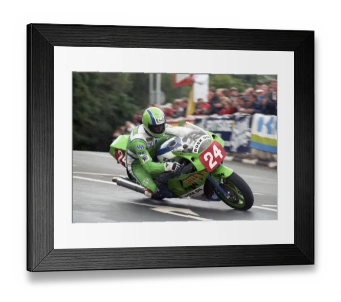 Framed Print : Ray Swann (Kawasaki) 1989 Production 750 TT Framed Print : Ray Swann (Kawasaki) 1989 Production 750 TT